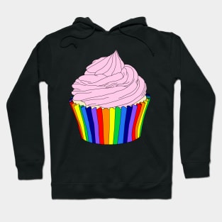 Rainbow Cupcake with Pink Icing Hoodie